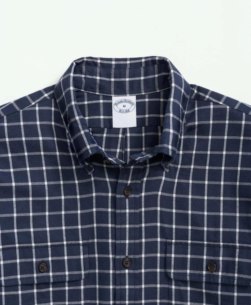 Brooks Brothers Brushed Cotton-Cashmere Checked Chest-Pocket Sport Shirt 3
