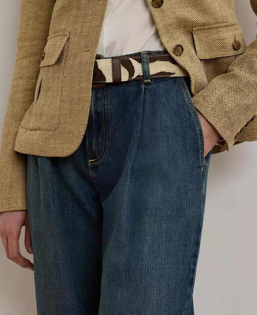 Ralph Lauren Women's High-Rise Pleated Wide-Leg Jeans 5