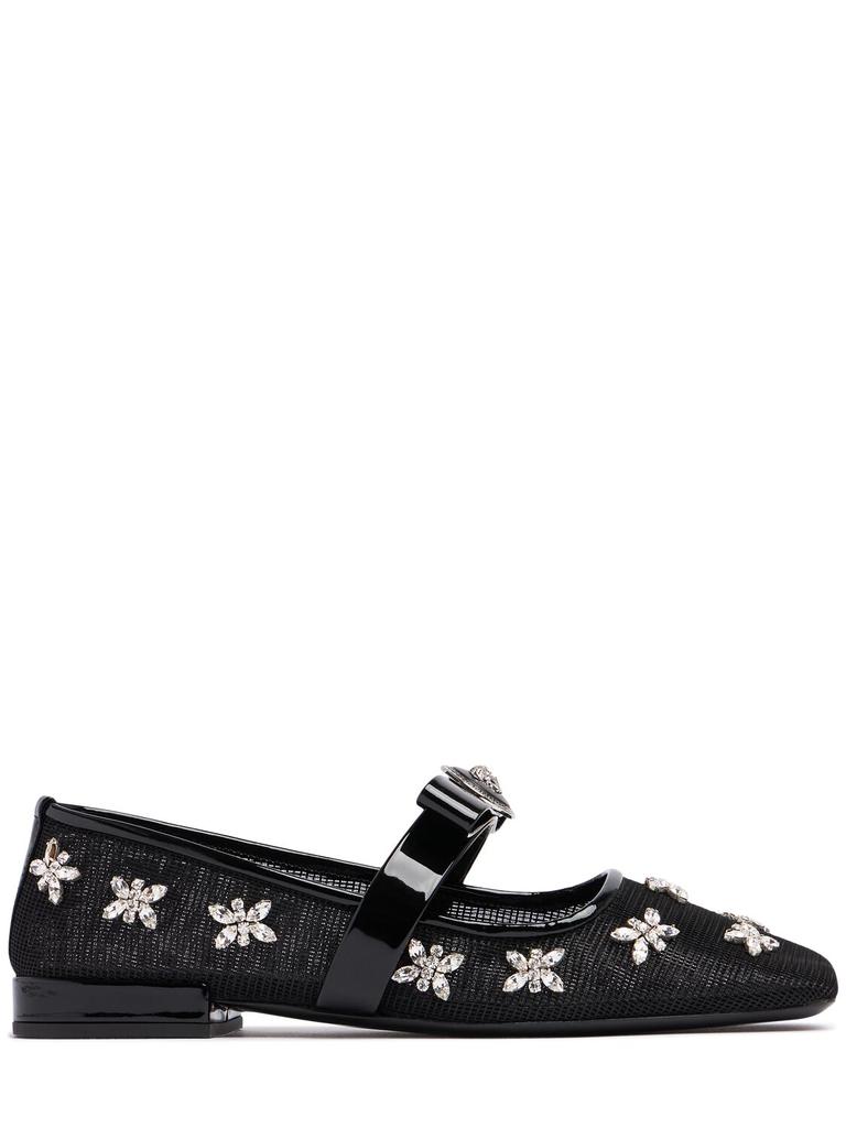 【Versace】 Gianni Ribbon calf hair Mary Janeフラット Gianni Ribbon calf hair Mary Jane flats in brown - Versace