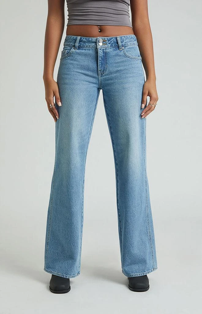 PacSun Casey Low Rise Baggy Jeans Double Button Medium Indigo 2
