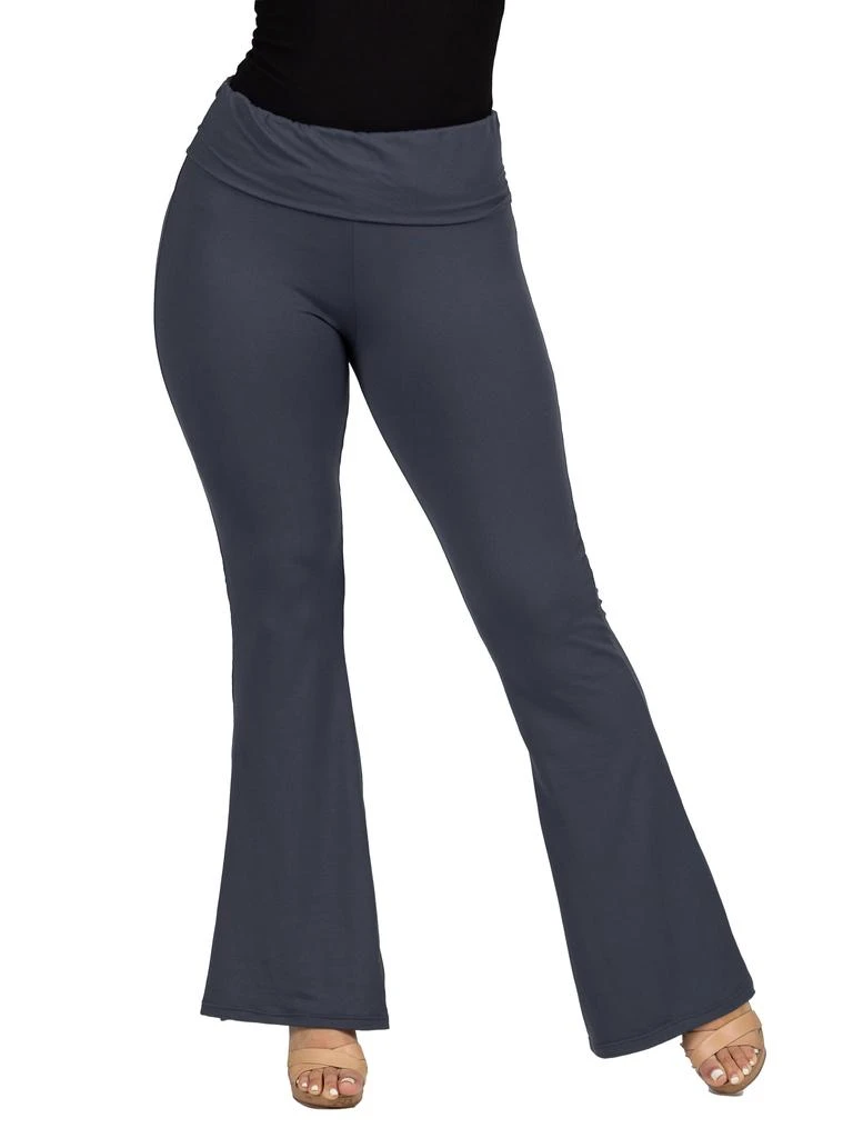 24seven Comfort Apparel Womens Bell Bottom Foldover Waist Sweatpants