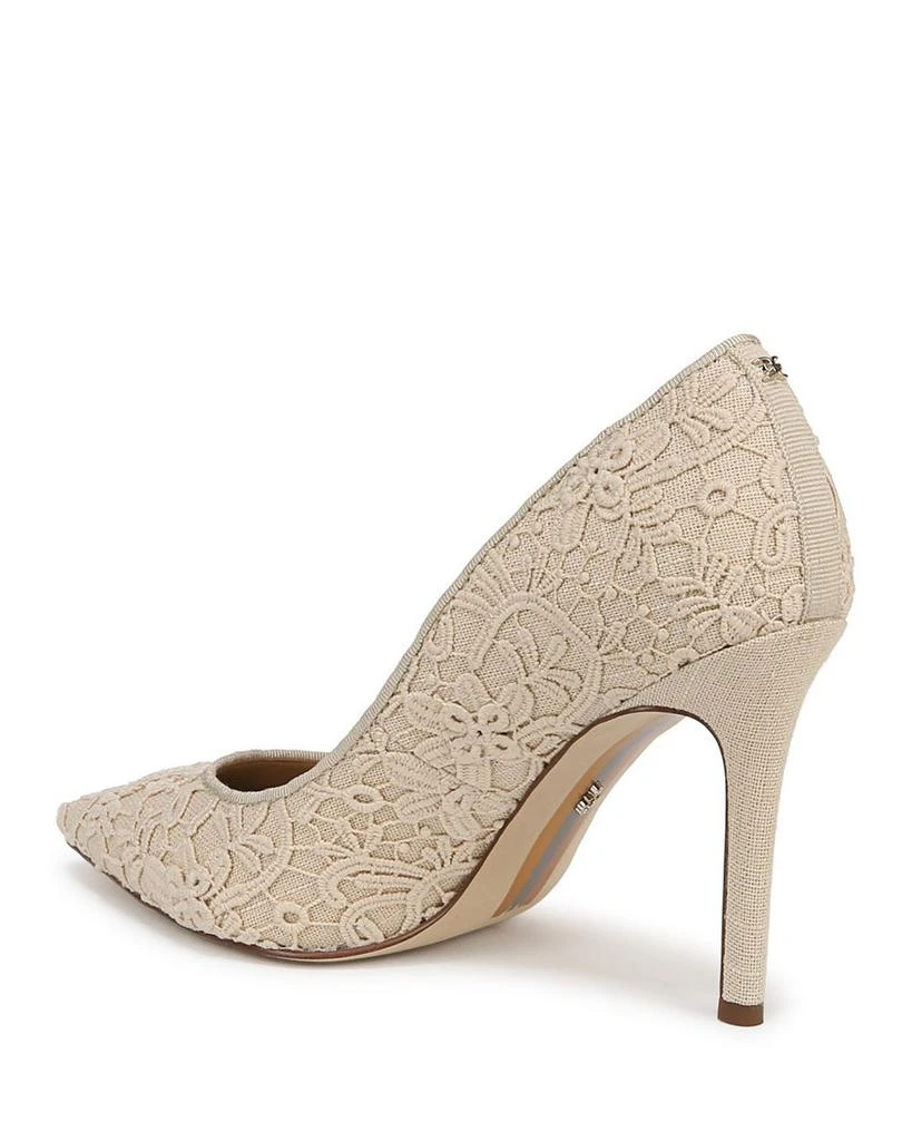 Sam Edelman Women's Hazel Pointed Toe Floral Topstitching High Heel Pumps 4