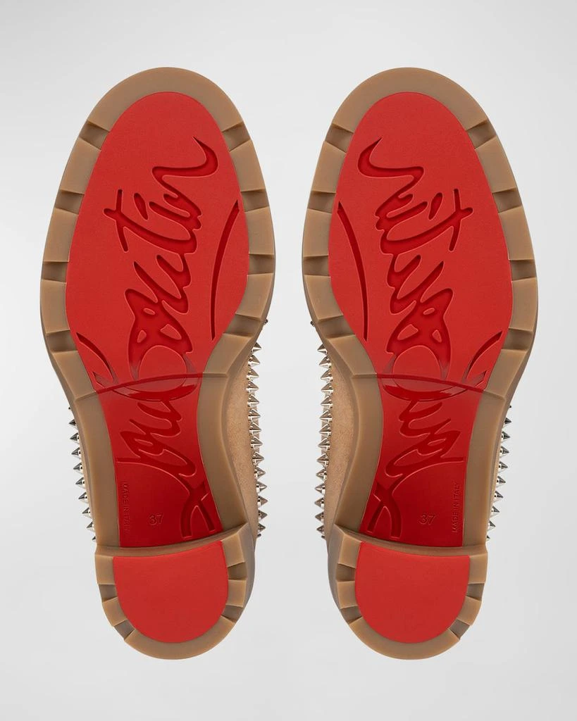 Christian Louboutin Spikes Suede Chelsea Red Sole Booties 4