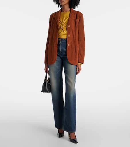 Versace Distressed high-rise wide-leg jeans 2