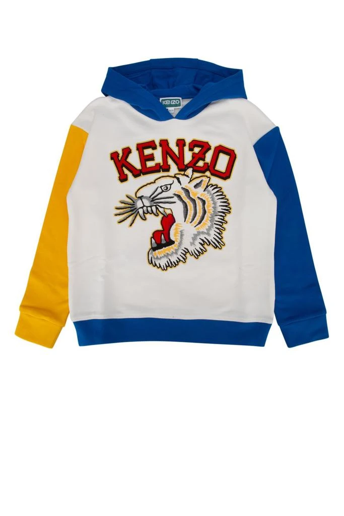 Kenzo Kenzo Kids Logo-Embroidered Long Sleeved Colour-Block Hoodie 1