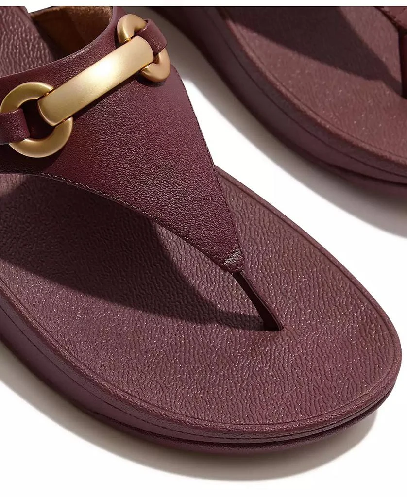 FitFlop Women's Lulu Chunky Snaffle Leather Toe-Post Sandals 5