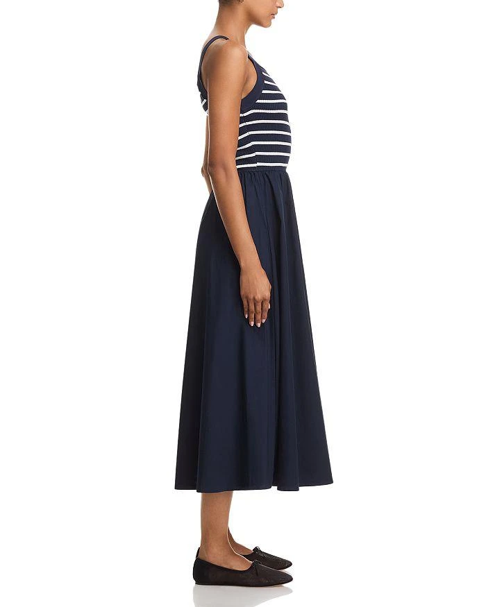 knee length dresses for ladies Moon River Sleeveless Square Neck Shirred Tie Back Midi Dress – Gibsonlook main image 0