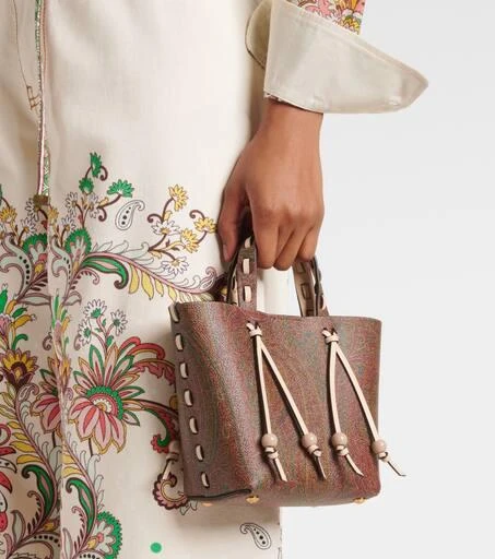 ETRO Essential Small coated canvas shoulder bag 6