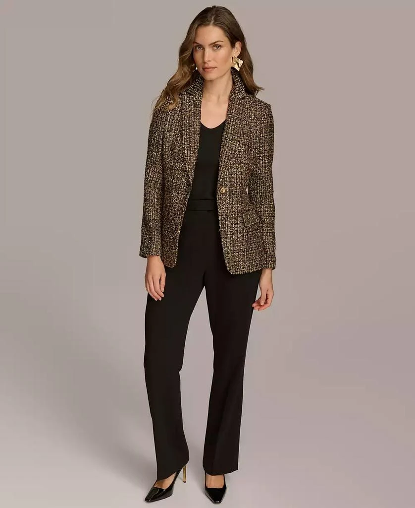 Donna Karan Women's Single-Button Tweed Blazer 5