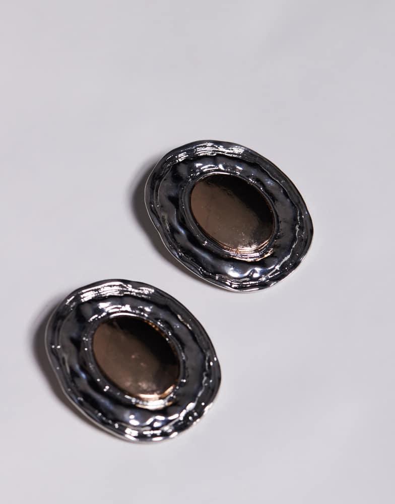 8 Other Reasons 8 Other Reasons mixed metal large stud earrings in 18k gold plated