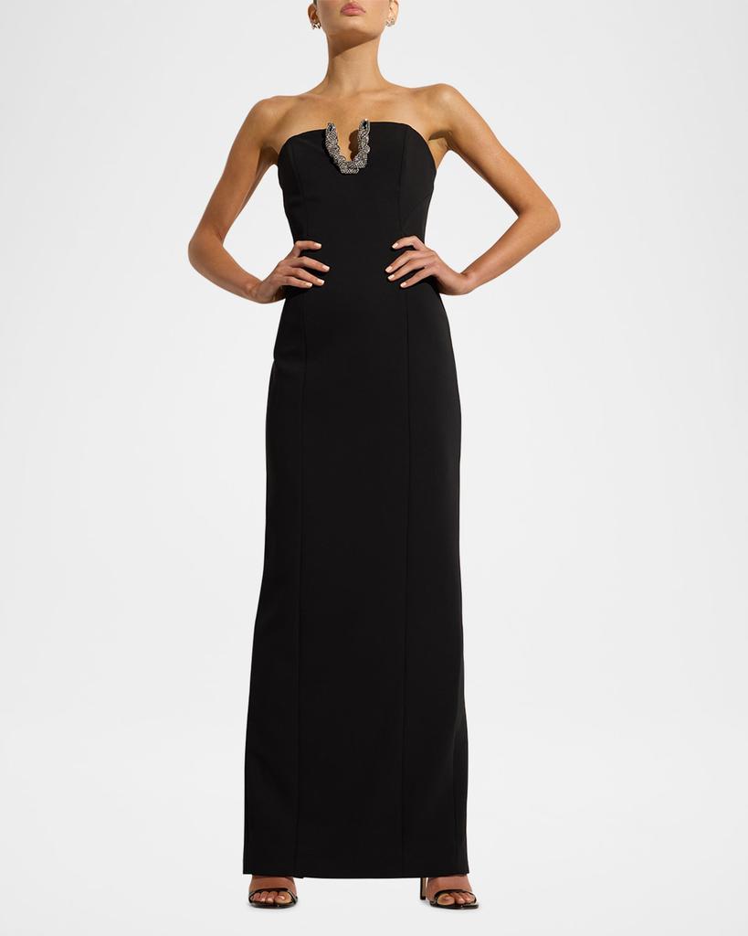 RACHEL GILBERT Atticus Crystal Strapless Column Gown