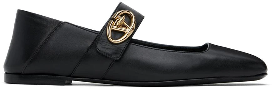 Valentino Black VLogo Locker Mary-Jane Ballerina Flats 1