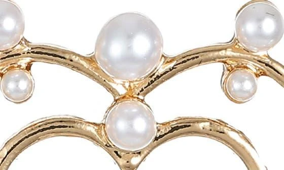 Ettika Jewelry Faux Pearl Heart Drop Earrings 2