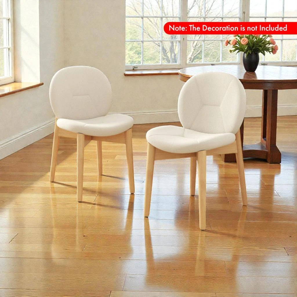 Hivvago Two-Piece Wooden Chair Set Featuring Durable Rubber Wood Support 2