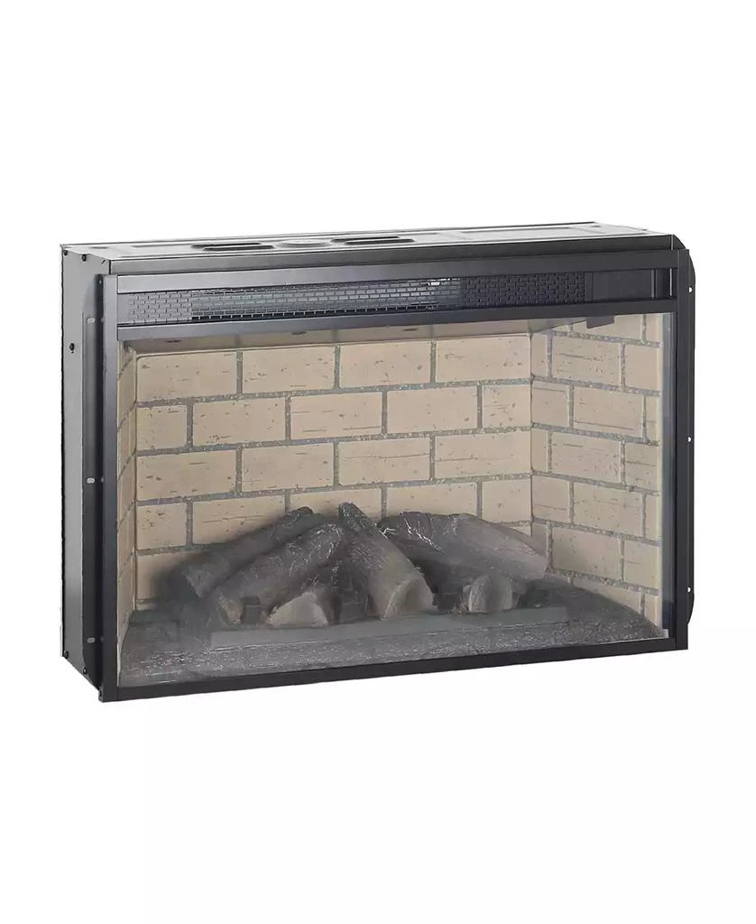 Flynama 26 inch infrared quartz heater fireplace insert -woodlog version with brick 7