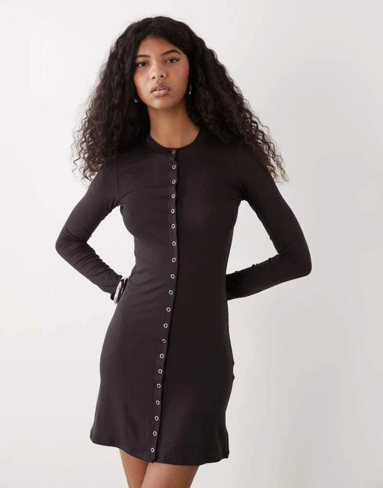 knee length dresses for ladies Kylie Black Sparkle Mesh Mini Dress main image 1