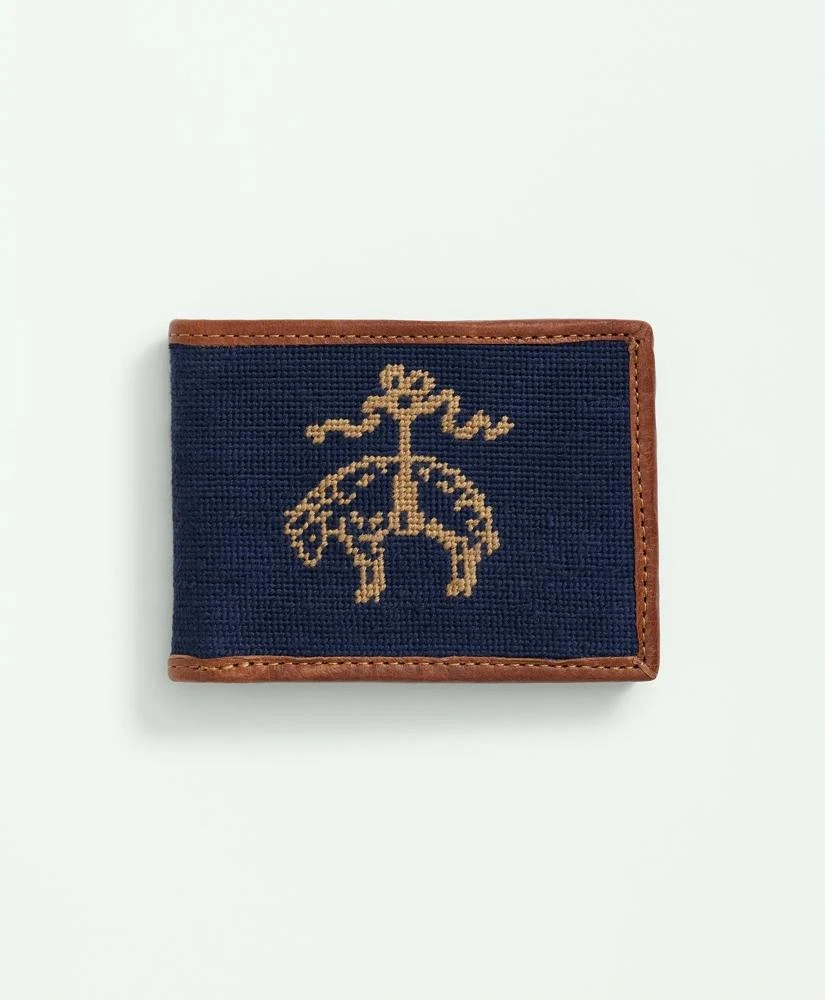 Brooks Brothers Smathers & Branson Cotton Needlepoint Billfold Wallet 1