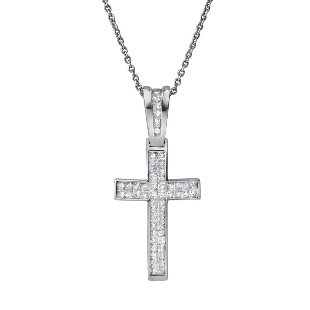 LuvMyJewelry Seraphyne 1 Ct Cross 14K Gold Diamond Pendant