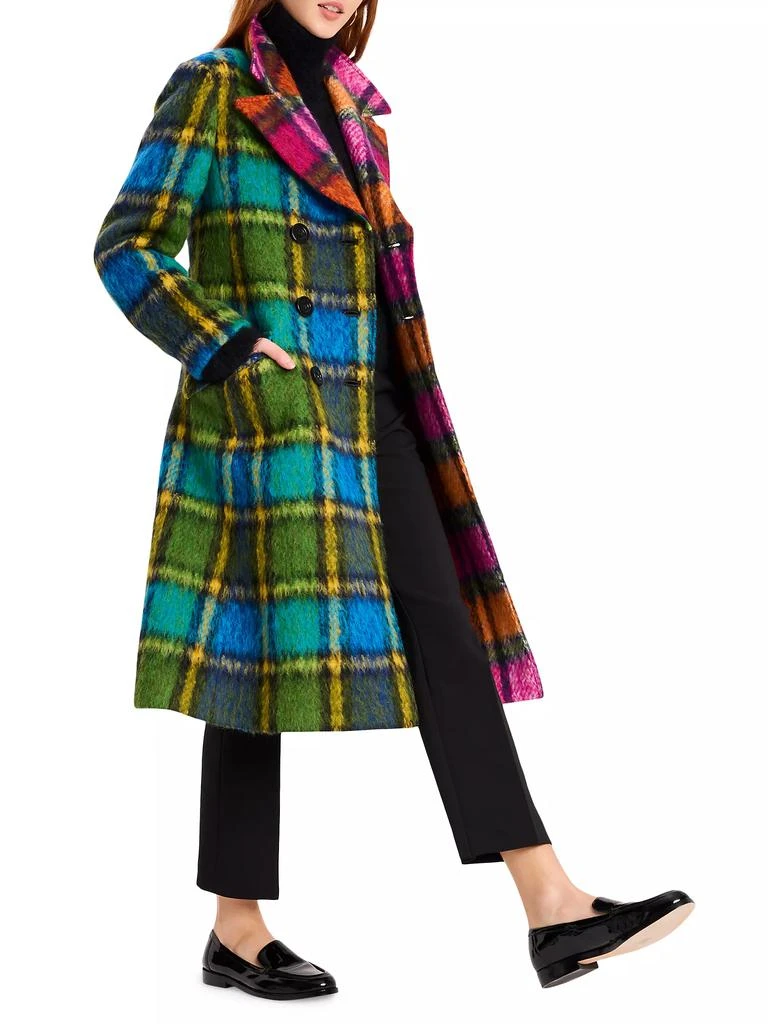 Kate Spade Mainline Grand Plaid Wool Double-Breasted Coat 5