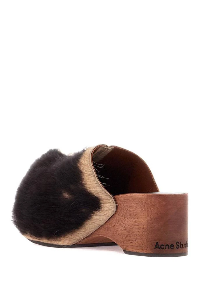 Acne Studios wooden clogs in pony hair 3