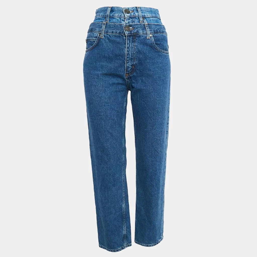 Sandro Sandro Blue Denim Double Waist Detail Jeans S Waist 25" 1