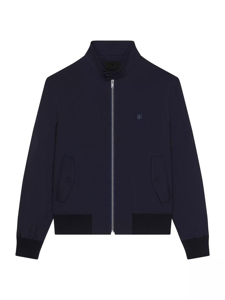 Givenchy Plage Harrington Jacket in Wool Poplin with 4G Detail