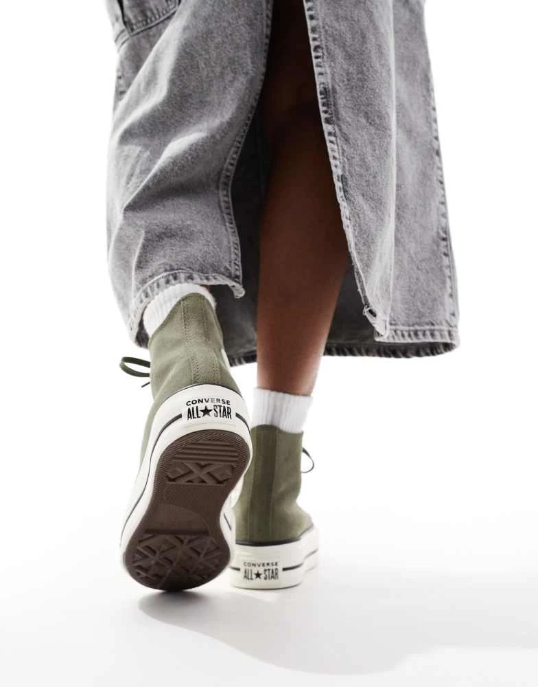Converse Converse Chuck Taylor All Star Hi Lift trainers in olive green 5