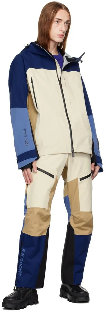 Moncler Beige & Blue Paneled Ski Pants 4