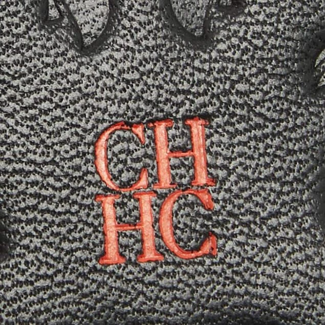 CH Carolina Herrera CH Carolina Herrera Black/Red Embossed Leather Card Holder 7