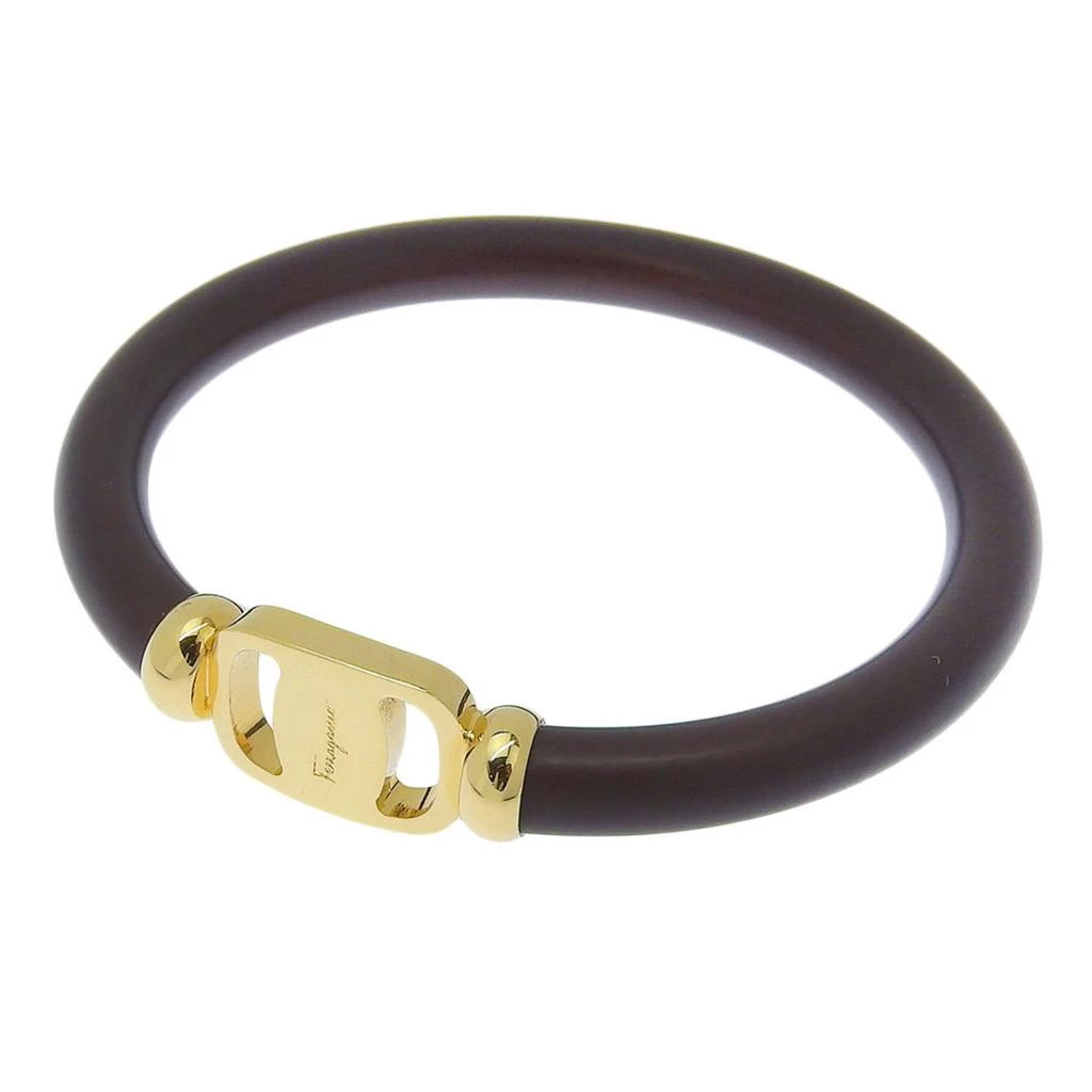 Salvatore Ferragamo gold gold Plating Leather Bangle (Pre-Owned) 2
