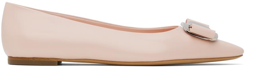 Salvatore Ferragamo Off-White Zea Ballerina Flats - Shoes