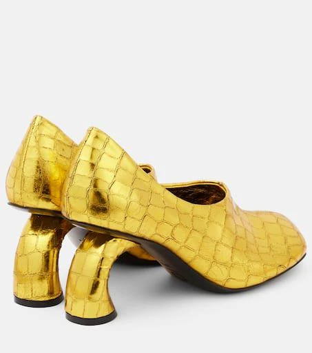Dries Van Noten 75 metallic leather pumps 2