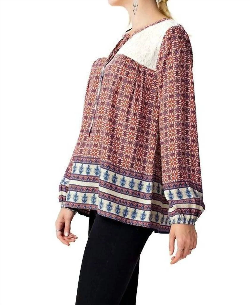Kori Kori - Border Print Lace Top 3