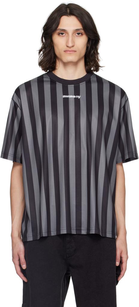 Awake NY Black & Gray Print T-Shirt
