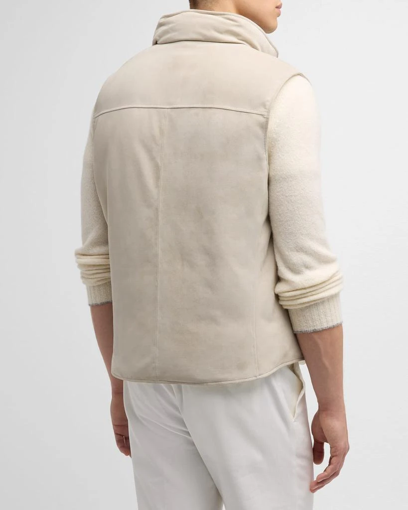 Brunello Cucinelli Men's Padded Down Suede Vest 3