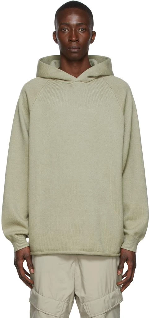 Essentials Green Knit Hoodie 1