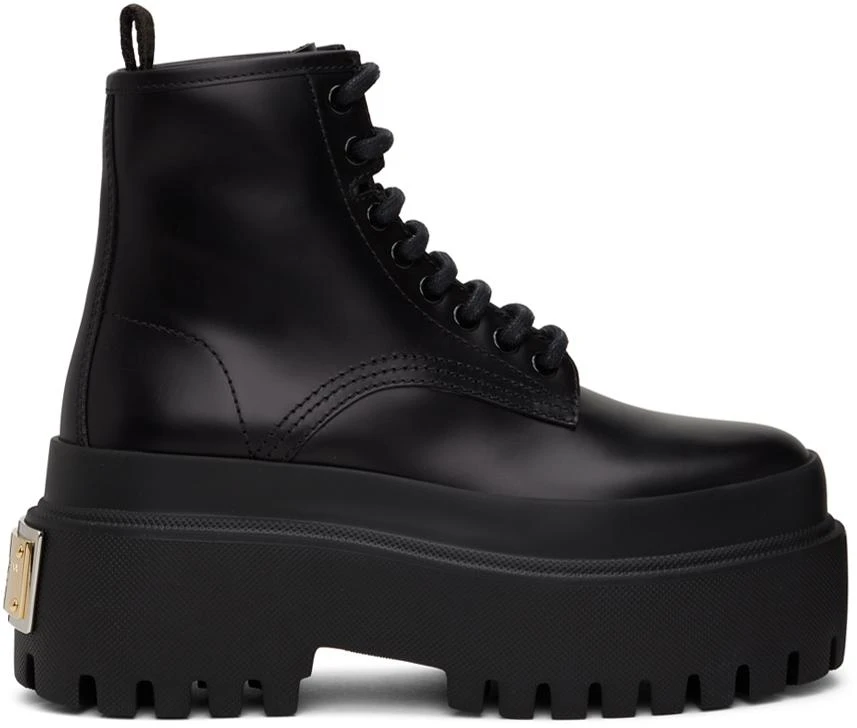 Dolce
Gabbana Black Logo Plaque Boots 1