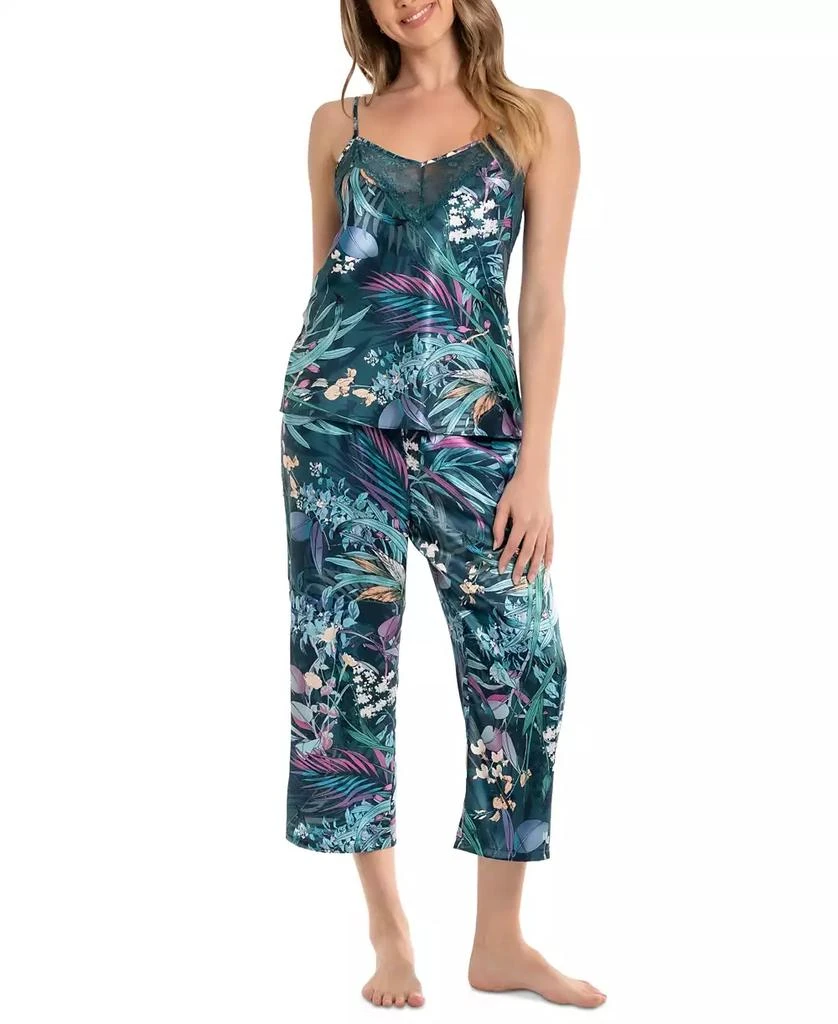 Linea Donatella Women's 2-Pc. Cropped Satin Pajamas Set 1