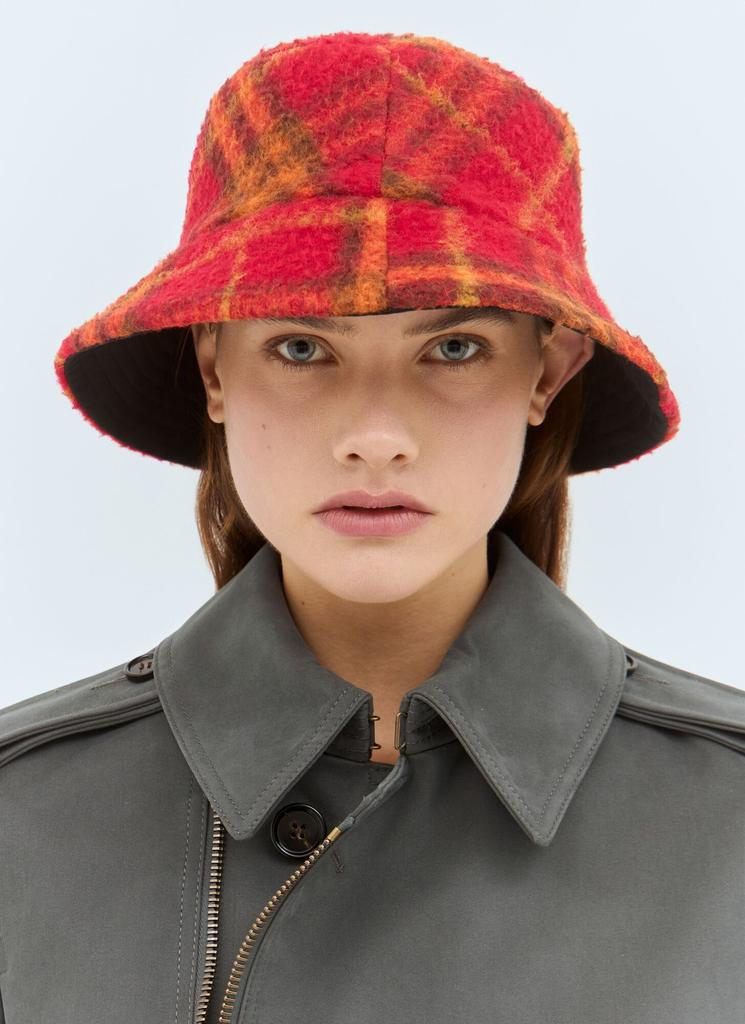 Factory Burberry Blackish Gray and Red Bucket Hat