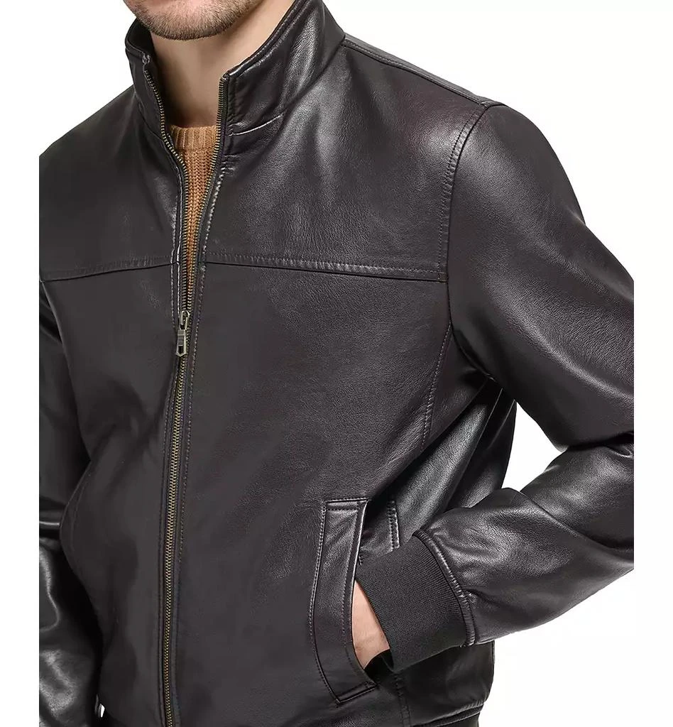 Tommy Hilfiger Men's Faux Leather Stand Collar Bomber 4