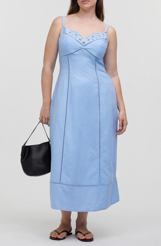 Madewell Sweetheart Neck Linen Blend Dress 1