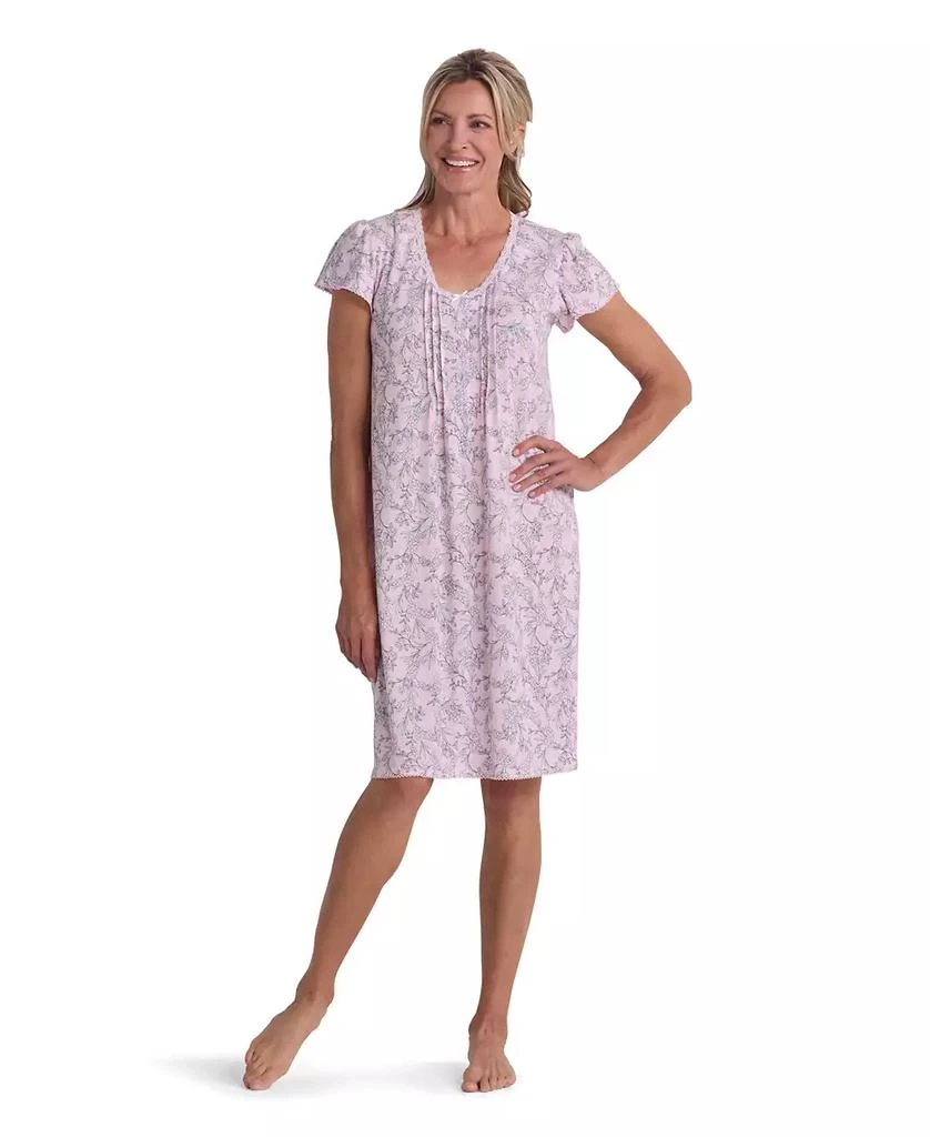 Miss Elaine Women
s Short-Sleeve Printed Sleepwear Nightgown