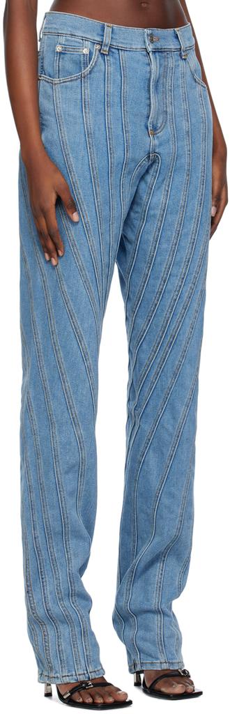 Mugler Blue Spiral Jeans