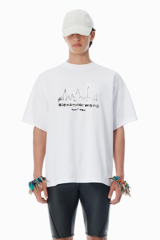 Alexander Wang White Cotton Oversized Logo T-Shirt