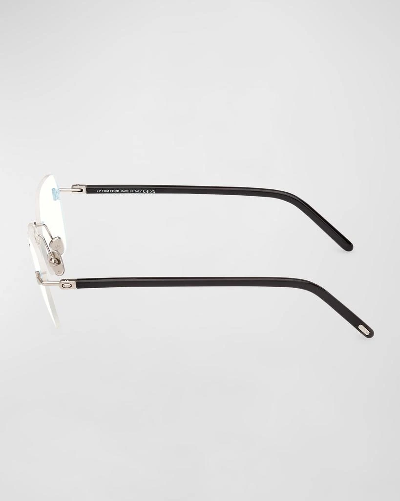Tom Ford Men's Rimless Rectangle Blue Light-Blocking Glasses 4