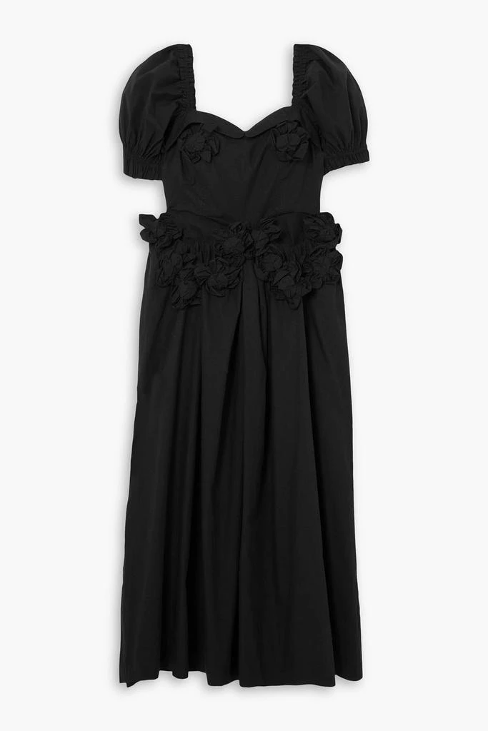 BATSHEVA Farley appliquéd cotton-poplin midi dress 1
