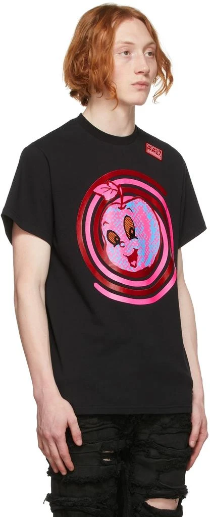 99%IS- Black Spiral Apple Mesh-Eye T-Shirt 2