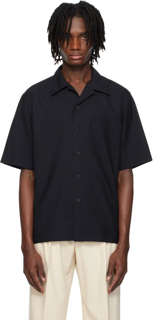 AURALEE Navy Super Fine Tropical Wool Shirt 1