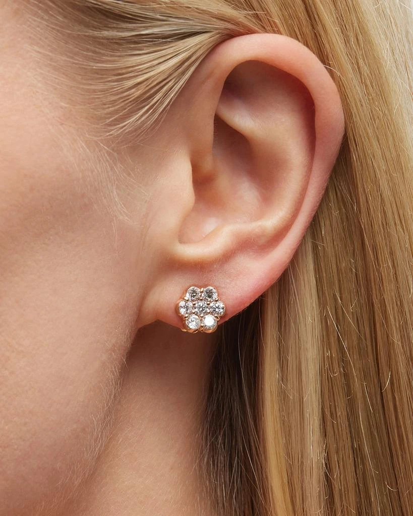 Bayco 18k Rose Gold Floral Diamond Stud Earrings 2