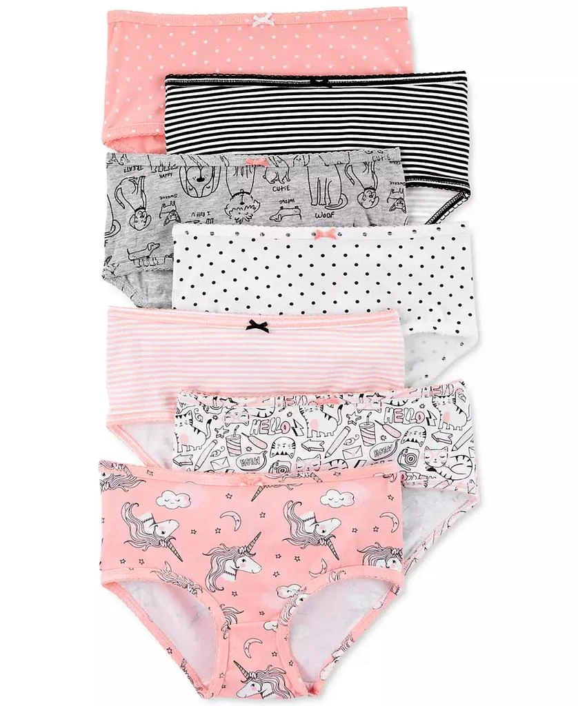 Carter's Little and Big Girls Printed Underwear, Pack of 7 1